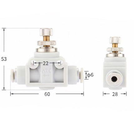 Airtac  Pipe-connected one-way throttle valve  - ASA6