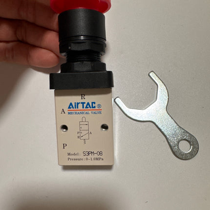 Airtac S3PM-08: Manual Valve. 3 Way - S3PM08R