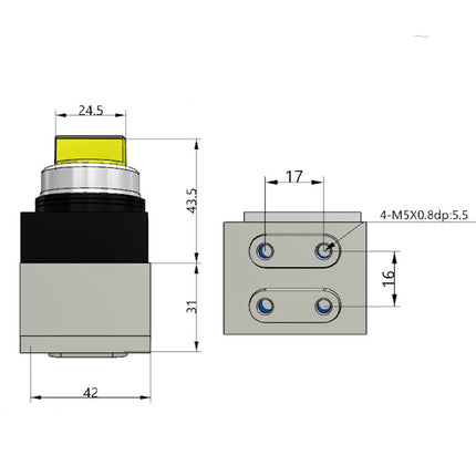 Airtac CM3HD-05: Manual Valve. 5 Way - CM3HD05Y