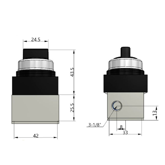 Airtac CM3HD-06: Manual Valve. 5 Way - CM3HD06B