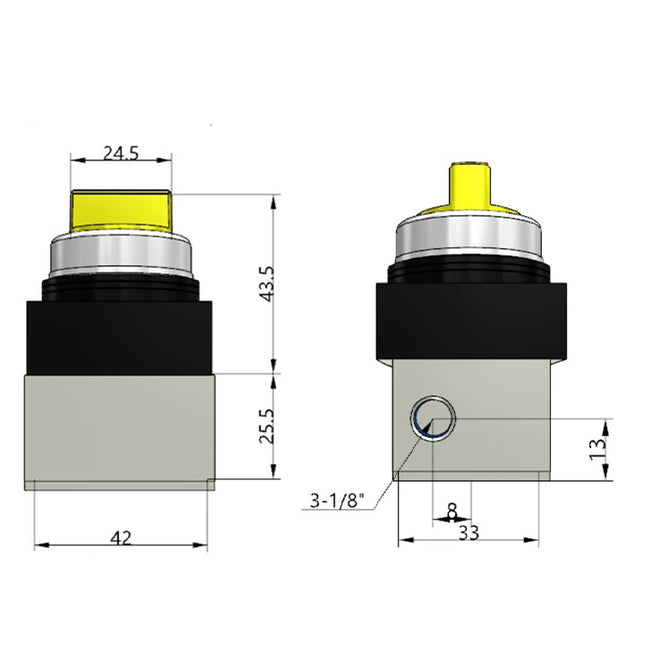Airtac CM3HD-06: Manual Valve. 5 Way - CM3HD06Y