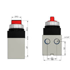 Airtac CM3HD-08: Manual Valve. 5 Way - CM3HD08RT