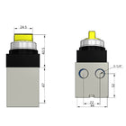 Airtac CM3HD-08: Manual Valve. 5 Way - CM3HD08YT
