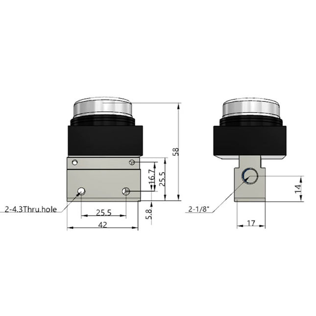 Airtac CM3PF-06: Manual Valve. 3 Way - CM3PF06B
