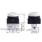 Airtac CM3PF-06: Manual Valve. 3 Way - CM3PF06GG