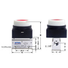 Airtac CM3PF-06: Manual Valve. 3 Way - CM3PF06R