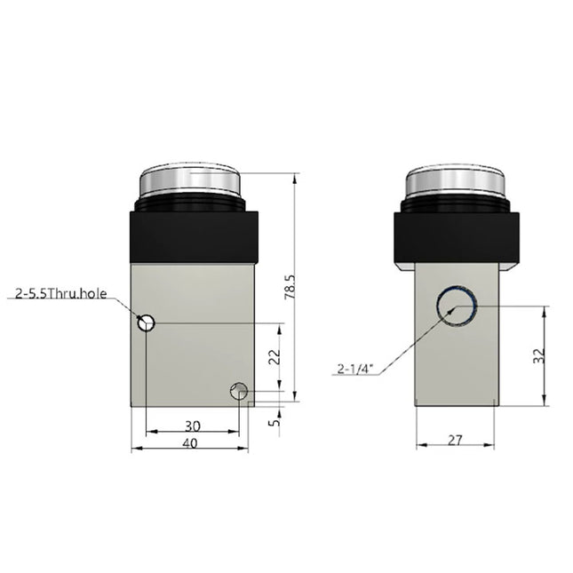 Airtac CM3PF-08: Manual Valve. 3 Way - CM3PF08Y