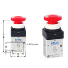 Airtac CM3PL-08: Manual Valve. 3 Way - CM3PL08T