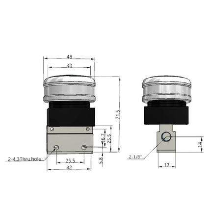 Airtac CM3PMS-06: Manual Valve. 3 Way - CM3PMS06GG