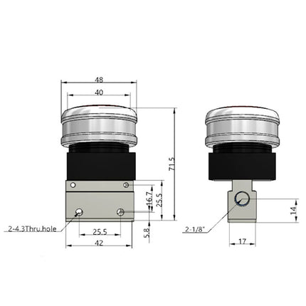 Airtac CM3PMS-06: Manual Valve. 3 Way - CM3PMS06RT