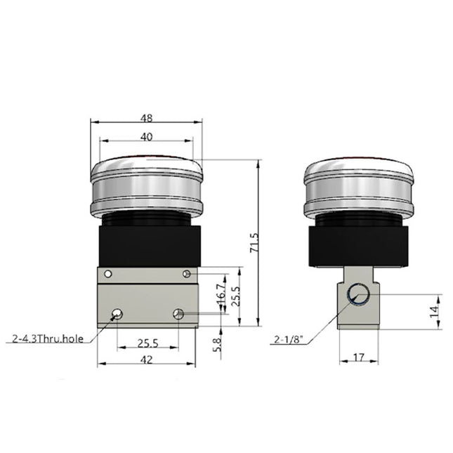 Airtac CM3PMS-06: Manual Valve. 3 Way - CM3PMS06R