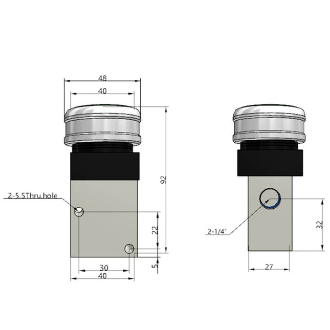 Airtac CM3PMS-08: Manual Valve. 3 Way - CM3PMS08G
