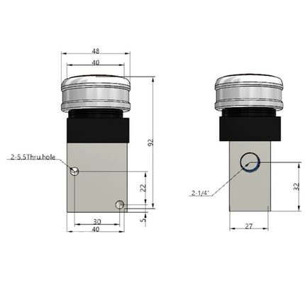 Airtac CM3PMS-08: Manual Valve. 3 Way - CM3PMS08RT