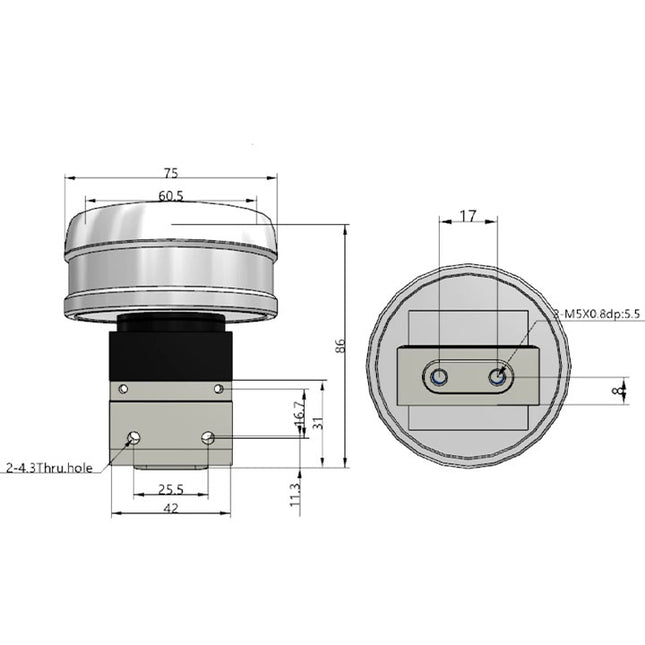 Airtac CM3PMX-05: Manual Valve. 3 Way - CM3PMX05R