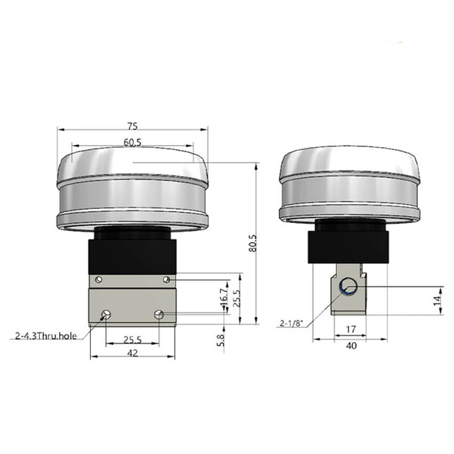 Airtac CM3PMX-06: Manual Valve. 3 Way - CM3PMX06R