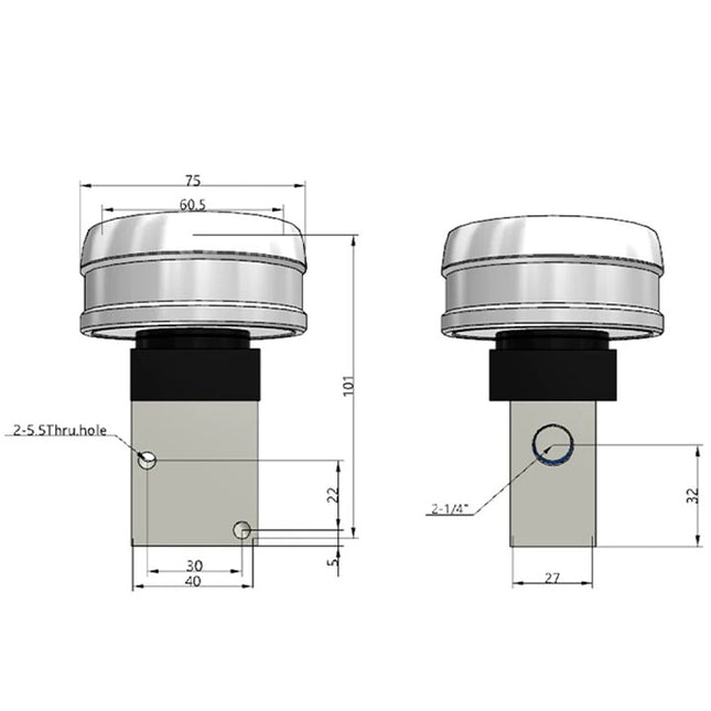 Airtac CM3PMX-08: Manual Valve. 3 Way - CM3PMX08G