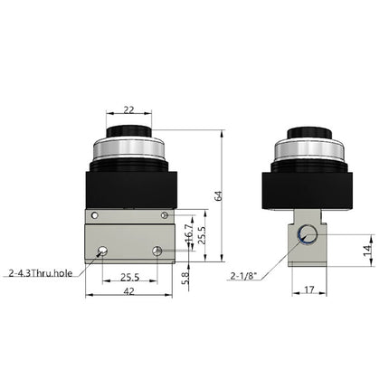 Airtac CM3PP-06: Manual Valve. 3 Way - CM3PP06B