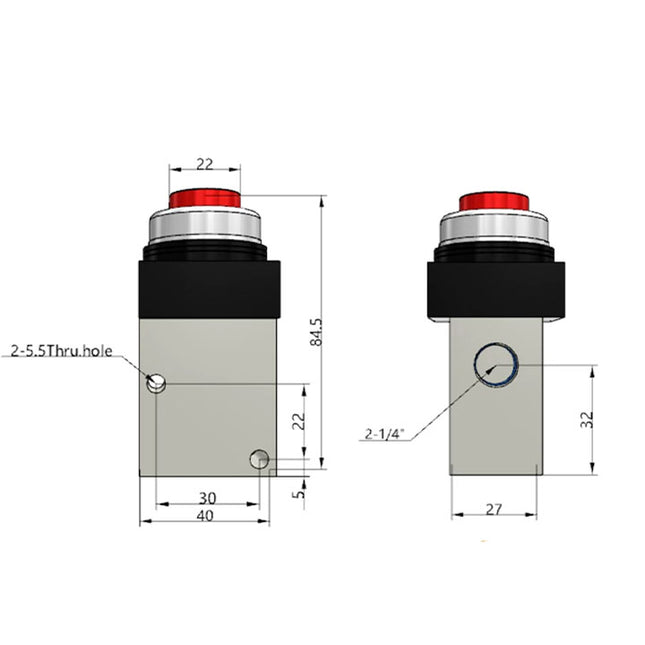 Airtac CM3PP-08: Manual Valve. 3 Way - CM3PP08R