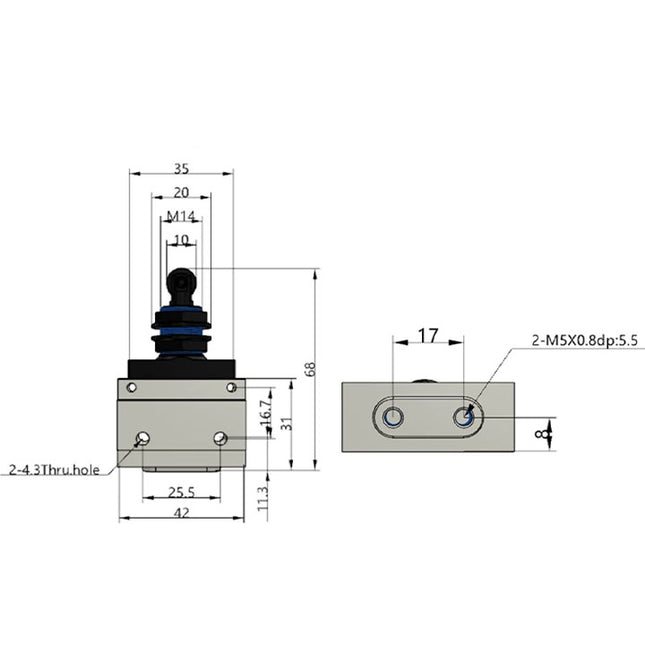 Airtac CM3V-05: Manual Valve. 3 Way - CM3V05