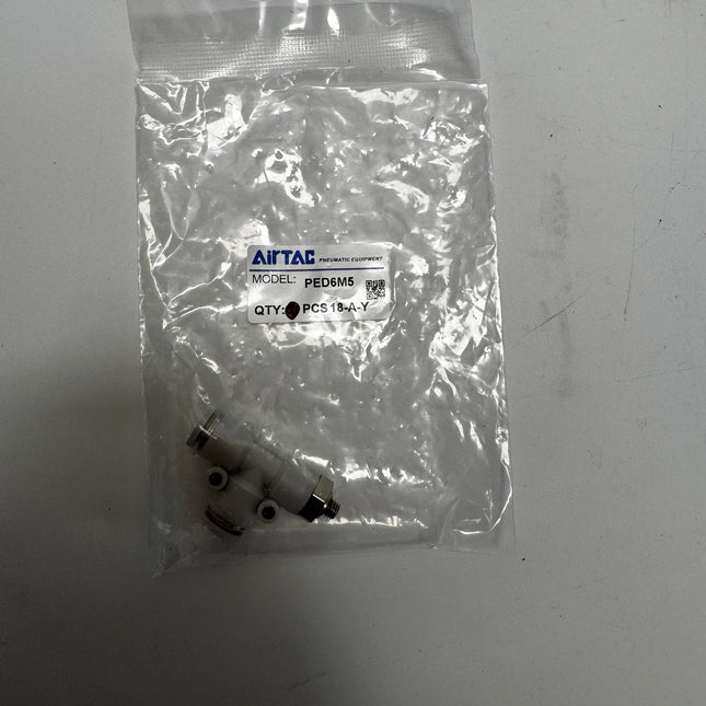 Airtac PED: Push Lock Fitting. Male Run Tee - PED6M5