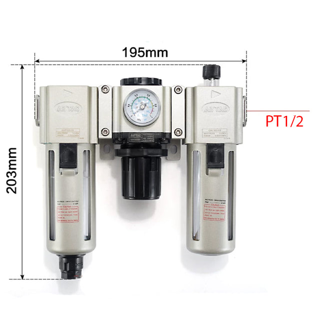 Airtac GAC300: Filter Regulator Lubricator - GAC30015ASG