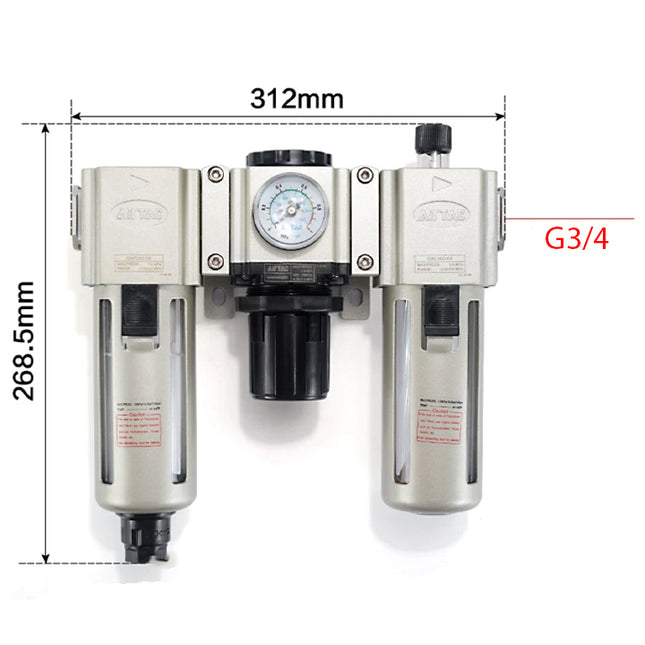 Airtac GAC600: Filter Regulator Lubricator - GAC600C20ASG