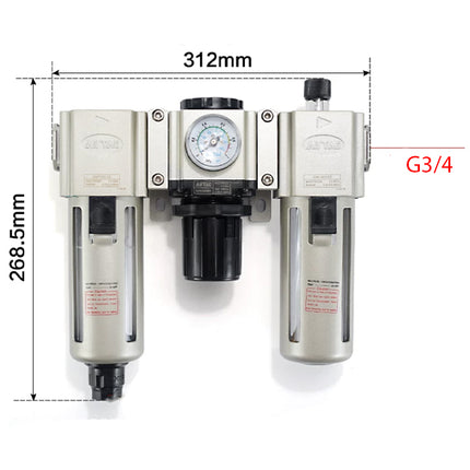 Airtac GAC600: Filter Regulator Lubricator - GAC600C20SG