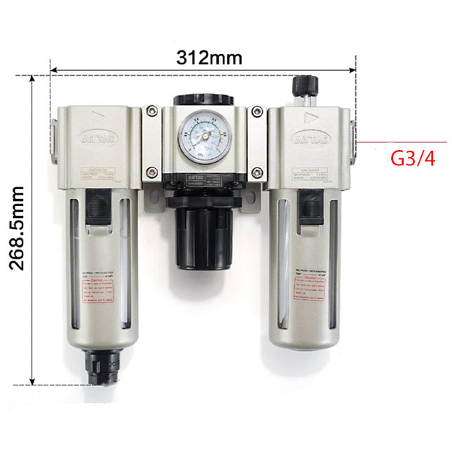 Airtac GAC600: Filter Regulator Lubricator - GAC600C20SG