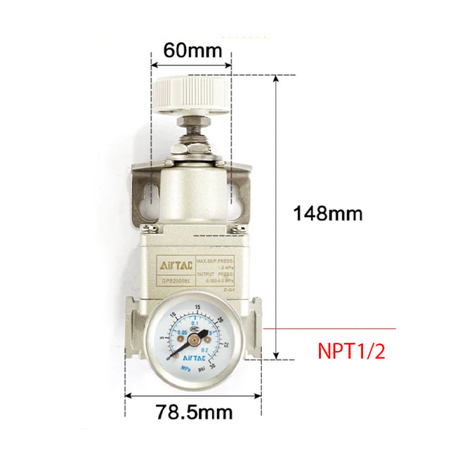 Airtac GPR40015M: Precision Air Regulator  - GPR40015MT