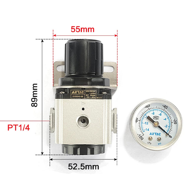 Airtac GVR200-08: Vacuum Pressure Regulator - GVR20008