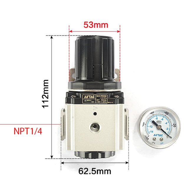 Airtac GVR300-08: Vacuum Pressure Regulator - GVR30008T