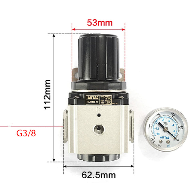 Airtac GVR300-10: Vacuum Pressure Regulator - GVR30010G