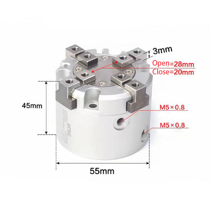 Airtac HFC: Air Gripper(paralle open/close style),Double Acting four grippers- HFCX32