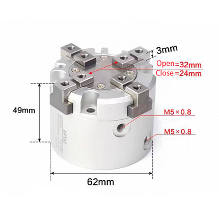Airtac HFC: Air Gripper(paralle open/close style),Double Acting four grippers- HFCX40