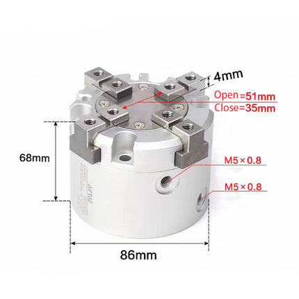 Airtac  HFC series: parallel opening and closing type pneumatic finger  - HFCX63