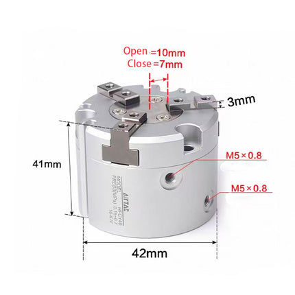 Airtac HFC: Air Gripper(paralle open/close style),Double Acting three grippers- HFCY25