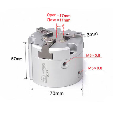 Airtac HFC: Air Gripper(paralle open/close style),Double Acting three grippers- HFCY50