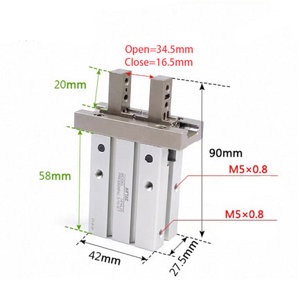 Airtac HFKL: Air finger(Double acting) - HFKL20