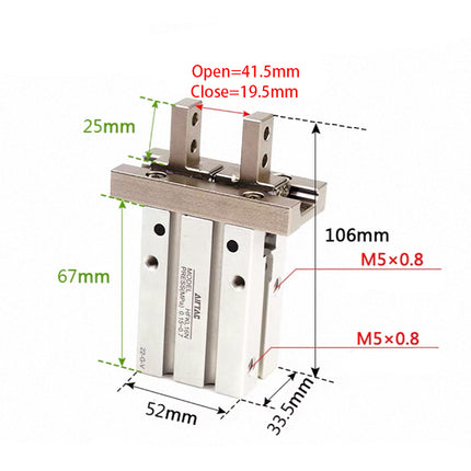 Airtac HFKL: Air finger(Double acting) - HFKL25N