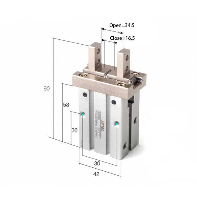 Airtac  HFK Series: Pneumatic Finger  - HFTK20