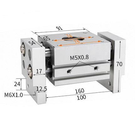 Airtac  HFT Series: Large Aperture Opening Clamp  - HFT20X60S