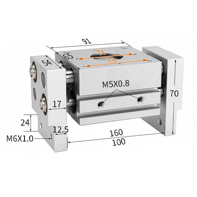 Airtac  HFT Series: Large Aperture Opening Clamp  - HFT20X60S