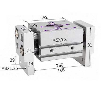 Airtac  HFT Series: Large Aperture Opening Clamp  - HFT25X100S