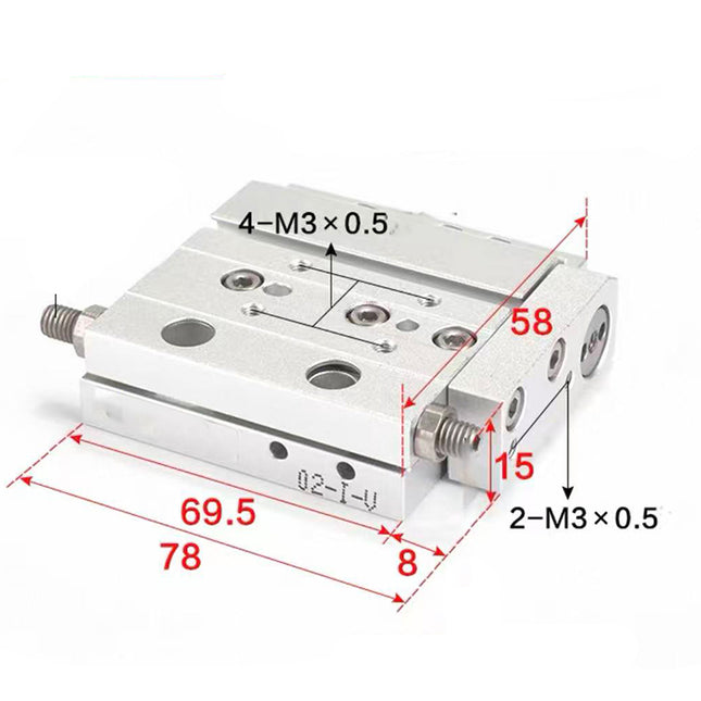 Airtac  HLF series: ultra-thin precision slide cylinder  - HLF8X30S