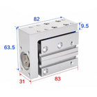 Airtac  HLH Series: Side Rail Type Precision Slide Cylinder  - HLH20X15S