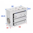 Airtac  HLH Series: Side Rail Type Precision Slide Cylinder  - HLH20X25S