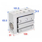 Airtac  HLH Series: Side Rail Type Precision Slide Cylinder  - HLH20X40S