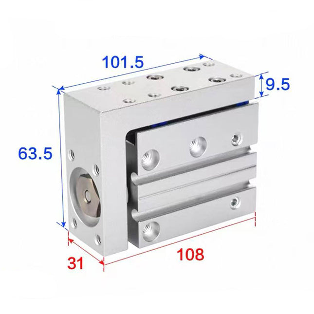 Airtac  HLH Series: Side Rail Type Precision Slide Cylinder  - HLH20X40S