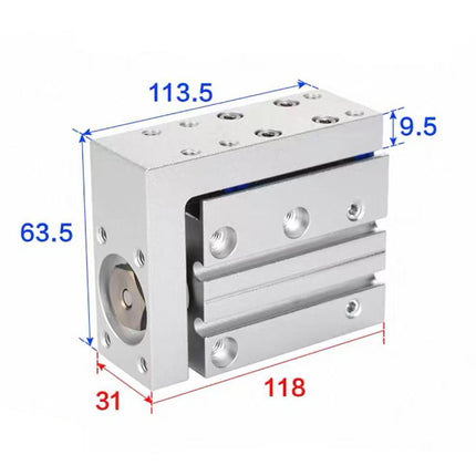Airtac  HLH Series: Side Rail Type Precision Slide Cylinder  - HLH20X50S