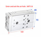 Airtac  HLQ Series: Dual-Axis Precision Slide Cylinder  - HLQ20X75ST
